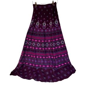 Women’s Maxi Skirt - Purple Patterned